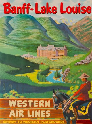 Banff Lake Louise Canada Vintage United States Travel Advertisement Art Poster