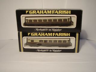 N Gauge - Graham Farish Rake Of 2 Gwr 57ft Mainline Cream & Brown Coaches