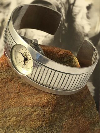Douglas Etsitty Navajo Sterling Silver 6.  5 " Watch Cuff Bracelet 080519bce