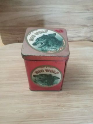 Big Wolf Antique Vintage Tobacco Tin