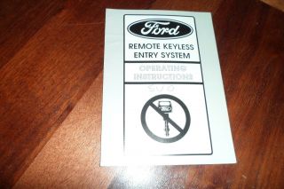 1985 Ford Mustang Remote Keyless Entry System Operation Instructions Booklet