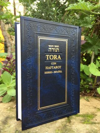 Española Pentateuco Torah Libro Spanish & Hebrew Oración Judío 5 Books Of Moses
