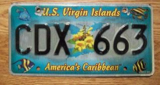 Single U.  S.  Virgin Islands License Plate - 2005 - Cdx 663 - America 