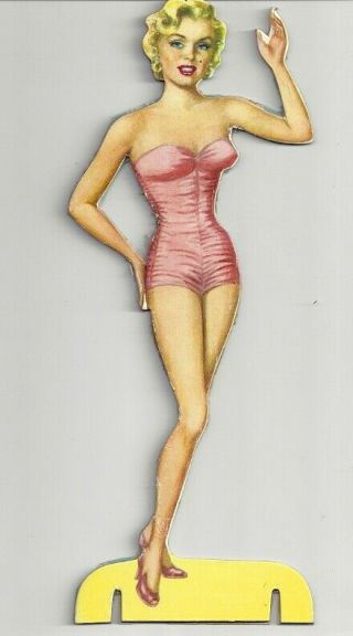 Vintage 1940s - 60s Paper Doll - Thick Cardboard Cutout - Blond - Marilyn Monroe