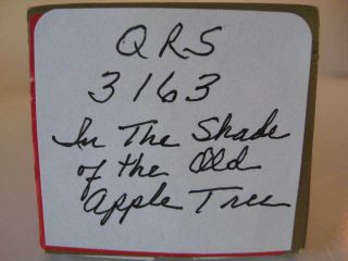 In The Shade Of The Old Apple Tree - Qrs Player Piano Roll 3163 - No Damage