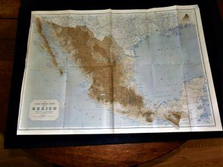 1911 National Geographic Railroad Map Mexico