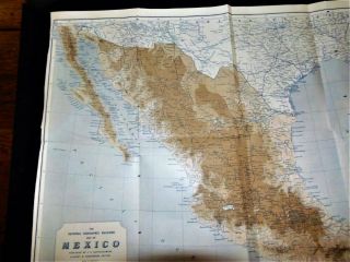 1911 National Geographic Railroad Map MEXICO 2