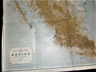 1911 National Geographic Railroad Map MEXICO 4