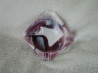 Vintage Imperial Glass Purple White Swirl Slag Glass Ashtray 2