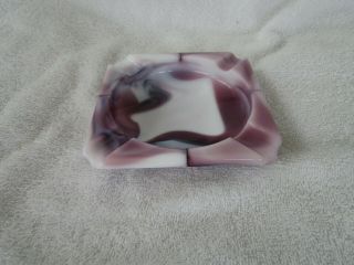 Vintage Imperial Glass Purple White Swirl Slag Glass Ashtray 3