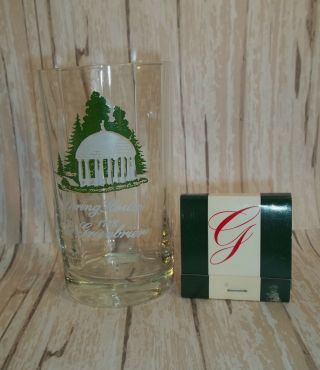 Vintage Souvenir State Glass West Virginia Spring House Greenbrier,  Matchesk177