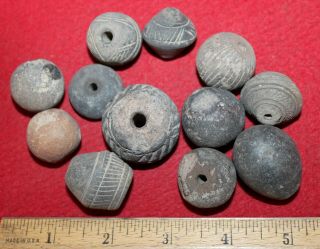 (12) Post - Neolithic Pottery Beads