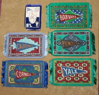 6 College Tobacco Felts Silks Fabric Flannels Blankets Harvard Yale Others