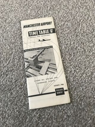 Manchester Airport Timetable 6d August 1964