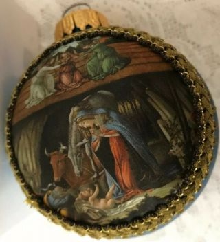 Masters On Silk Kerbs Christmas Ornament Holy Family Nativity