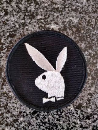 Vintage 1960s Playboy Bunny Logo Round Patch Black/white