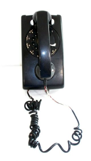 Vtg Western Electric G3 Telephone Rotary A/b 554 Black Wall Phone 2 - 60 Parts