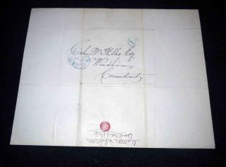 Circa 1846 American Document Letter Envelope Earliest V Stamp - Doolittle Ny