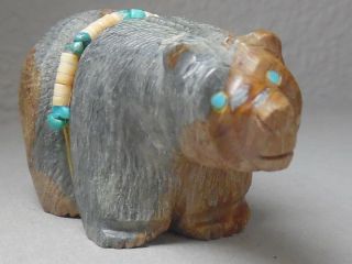 Zuni Fetish F - 1991 Picasso Marble Bear By Farlan & Paulette Quam