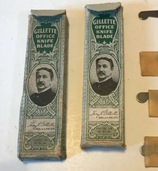 Vintage Gillette Office Knife Made in USA,  With 10 Replacement Blades In Boxes 3
