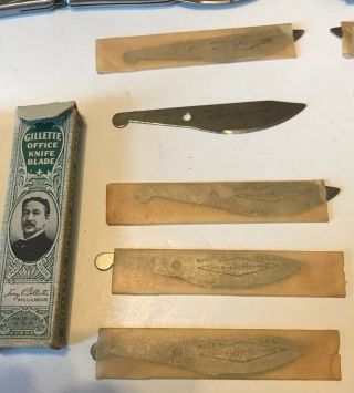 Vintage Gillette Office Knife Made in USA,  With 10 Replacement Blades In Boxes 4
