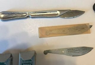 Vintage Gillette Office Knife Made in USA,  With 10 Replacement Blades In Boxes 6