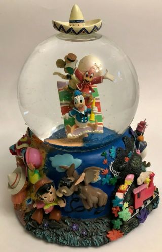 Disney Three Caballeros Snow Globe,  Large And Rare