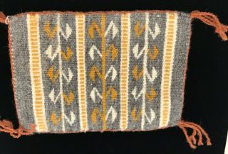 Navajo Handcrafted Miniature Corn Pattern Rug Approximately 4 1/2 " X 3 1/2 "