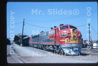 Slide Atsf Santa Fe War Bonnet F7a 335 & 3 W/psgr Train Ft.  Worth Tx