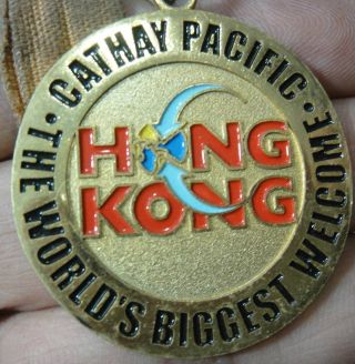 Vintage Old Hong Kong Cathay Pacific Airways Badge Medal