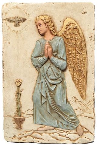 Archangel Gabriel Of Mercy Praying Wall Relief In Color