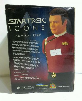 DIAMOND SELECT TOYS Star Trek Icons: The Wrath Khan: Admiral Kirk Bust 2