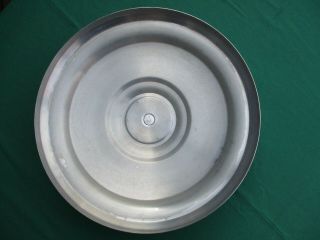VINTAGE LARGE ALUMINUM LAZY SUSAN W/ TRAY - SEAFOOD ICER - 18 