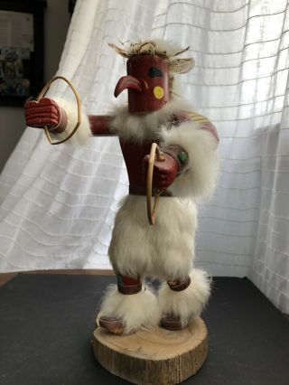 Vintage Navajo Kachina Doll " Hoop " Dancer - Artist Signed Ella G.  ‘89