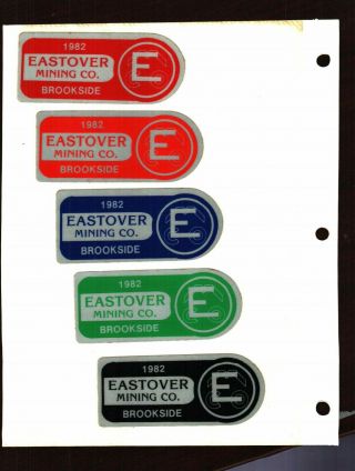 Rare Set Of 5 Virginia Eastover Mining Coal Co.  Coal Mining Stickers 914