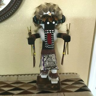 Broadface Kachina Doll 16 " Signed By Navajo Artist In Mexico