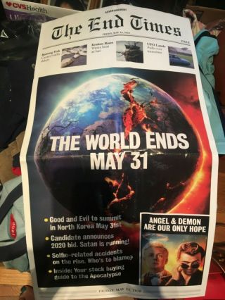 Poster Newspaper Advertisement Good Omens The End Times Angel & Demon May 24