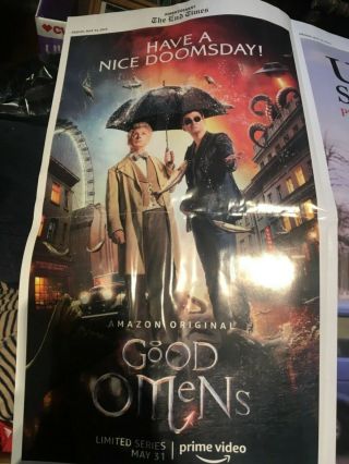 Poster Newspaper Advertisement GOOD OMENS The End Times Angel & Demon May 24 3