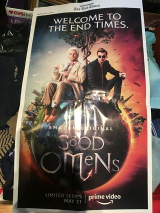 Poster Newspaper Advertisement GOOD OMENS The End Times Angel & Demon May 24 5