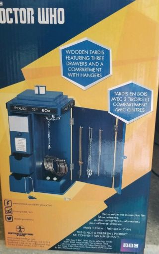 Nib Doctor Who Tardis Jewelry Box - 3 Drawers And Compartment W/ Hangers
