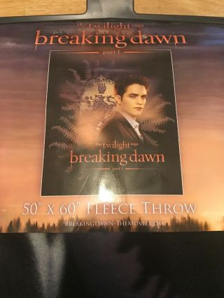 Twilight Saga Breaking Dawn Part I Edward Fleece Throw Blanket 50 X 60