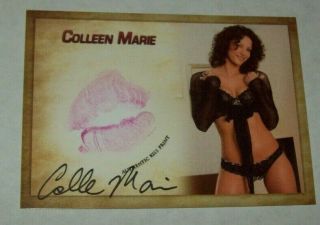 2018 Collectors Expo Playboy Model Colleen Marie Autographed Kiss Print Card