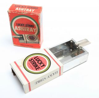 Vintage 1950s Tin Lucky Strike Pull Out Pocket Ashtray 2