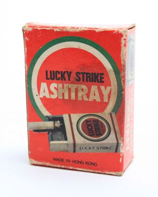 Vintage 1950s Tin Lucky Strike Pull Out Pocket Ashtray 4