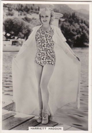 Harriett Haddon - Ardath Hollywood Movie Star Pin - Up/cheesecake 1938 Cigaret Card