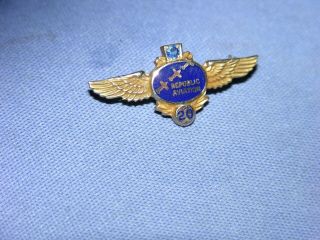 Ww 2 Period 10k Gold Republic Aviation Wings 20 Year Service Pin By Balfour Lgb