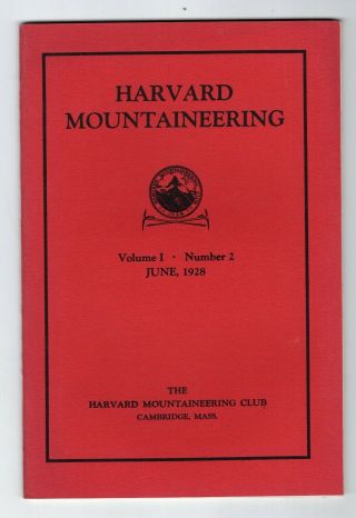 1928 Harvrad Mountaineering Club