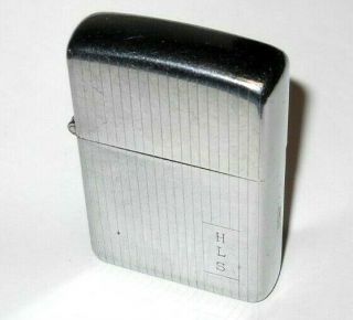 Vintage 1949 - 52 High Polish Zippo Lighter With Vertical Lines
