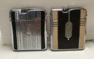 Two Vintage Ronson Ten - A - Case Case Cigarette Lighters Art Deco