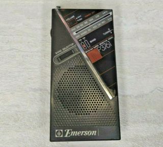 Vintage Emerson Am/fm Compact Pocket Radio P3761 Great